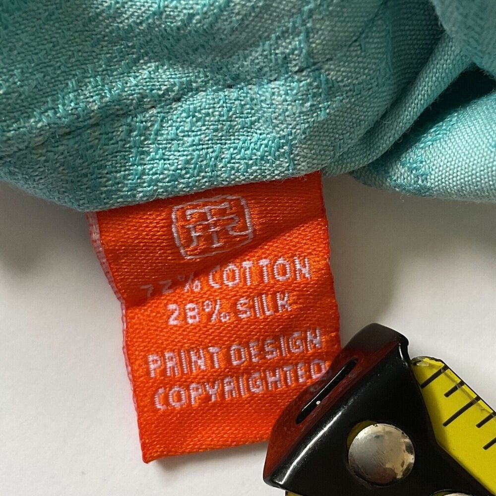 Tori Richard‎ Shirt Mens XL Blue Short Sleeve Floral Orange Label Hawaiian Silk - Picture 5 of 8